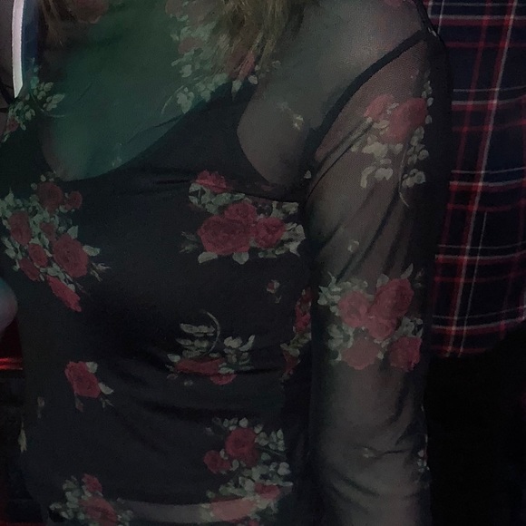 Dynamite | Sheer Mesh Floral Top - Picture 3 of 3